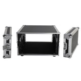 ZUN 19" 6U Single Layer Double Door DJ Equipment Cabinet Black & Silver 28677311