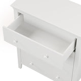 ZUN Traditional Concise Style White Solid Wood Four-Drawer Chest WF295735AAA