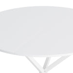 ZUN 47.24'' Modern Cross Leg Round Dining Table, White Top Occasional Table, Two Piece Removable Top, W757140951