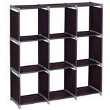 ZUN Multifunctional Assembled 3 Tiers 9 Compartments Storage Shelf Dark Brown 84807126