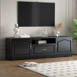 ZUN U-Can Modern TV Stand for 60+ Inch TV, with 1 Shelf, 1 Drawer and 2 Cabinets, TV Console Cabinet WF315898AAB