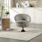 ZUN 360 Degree Swivel Cuddle Barrel Accents, Round Armchairs with Wide Upholstered, Fluffy Fabric W1539P147081