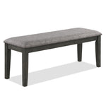 ZUN Transitional Farmhouse 1pc Dark Finish Bench Light Gray Upholstered Seat Dining Room Bedroom Solid B011138351