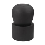 ZUN 19.5x19.5x32.5" Heavy Outdoor Cement Fountain Black, Cute Unique Urn Design Water feature For Home W2078125746