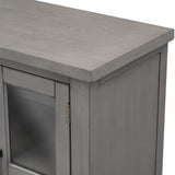 ZUN U_Style Featured Four-door Storage Cabinet with Adjustable Shelf and Acacia Venner , Suitable for WF313003AAN