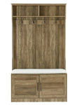 ZUN Wood Coat Rack, Storage Shoe Cabinet, with Clothes Hook, with Sponge Pad Product, Multiple Storage 03980719