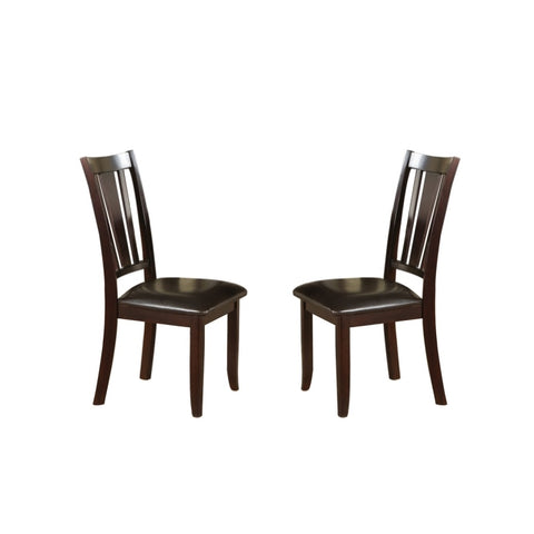 ZUN Charlton Slat Back Dining Side Chairs in Espresso, Set of 2 SR011285