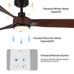 ZUN 52 in. Integrated LED Indoor Brown Wood Ceiling Fan with Light Kit and Remote Control W136782187