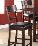 ZUN Set of 2 Chairs Dining Room Furniture Dark Brown Cushioned Solid wood Counter Height Chairs HS00F1207-ID-AHD