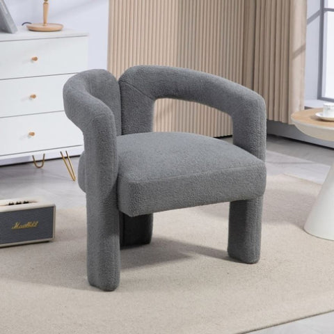 ZUN Teddy fabric modern design dining chair,open-Back ,modren kitchen armchair for Dinging Room W2215P147861