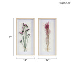 ZUN Dried Flower 2-piece Shadow Box Wall Decor Set B03598795