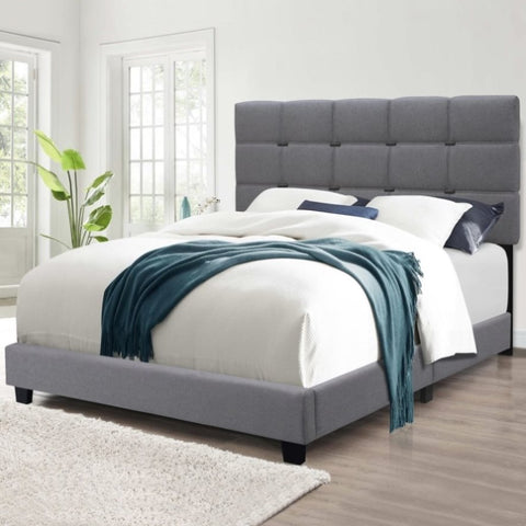 ZUN GRAY QUEEN SIZE ADJUSTABLE UPHOLSTERED BED FRAME STYLISH COLLECTION DURABLE AND DIRT-RESISTANT, NO W1867P143799