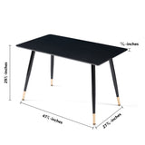ZUN Black Modern Kitchen Dining MDF Table For Smart Home W116464018