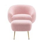 ZUN Orisfur. Modern Comfy Leisure Accent Chair, Teddy Short Plush Particle Velvet Armchair with Ottoman WF287096AAH
