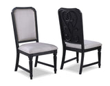 ZUN Beautiful Traditional 2pc Dark Brown Finish Gray Upholstered Fabric Seat Back Cushion Dining Chair B011P165074
