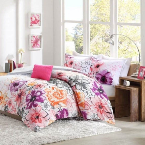 ZUN Floral Comforter Set B03596013