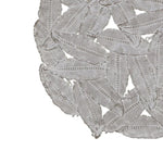 ZUN Textured Feather 3-piece Metal Disc Wall Decor Set B03598805