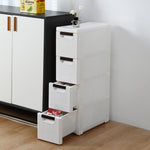 ZUN 4-Tire Rolling Cart Organizer Unit with Wheels Narrow Slim Container Storage Cabinet for Bathroom 71525143