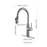 ZUN Single Handle High Arc Pull Out Kitchen Faucet,Single Level Stainless Steel Kitchen Sink Faucets 82522326