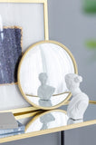 ZUN D15" Gold Round Mirror, Circle Mirror with Iron Frame for Living Room Bedroom Vanity Entryway W2078126760