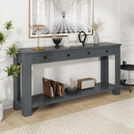 ZUN TREXM Console Table/Sofa Table with Storage Drawers and Bottom Shelf for Entryway Hallway WF287219AAL