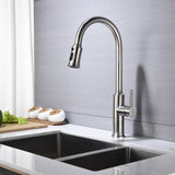 ZUN Single Handle Pull Down Kitchen Faucet with Dual Function Sprayhead 64545964