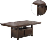 ZUN Dining Room Furniture Dining Rustic Espresso w Storage Base Wooden Top 1pc Rectangular B011P160105