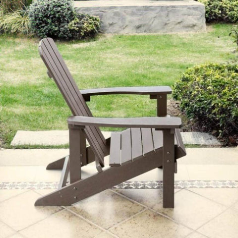 ZUN Adirondack Chair Set Brown Pool Garden Patio Chairs Set For Lounge Outdoor W1828P147973