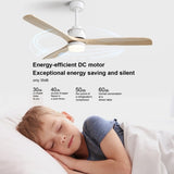 ZUN 60 Inch Modern Ceiling Fan with Remote Control,3 Mahogany Solid Wood Blades, Suitable for Indoor and W934P145960
