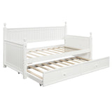 ZUN Twin Size Wood Daybed with Twin Size Trundle WF295566AAK