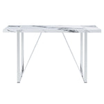 ZUN Modern Table, 55 inch Faux Marble Kitchen Table for 4 People, Rectangular Dinner Table for WF312268AAK