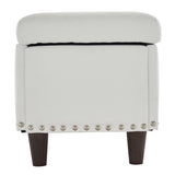 ZUN 51 Inches 131*41*42cm PU With Storage Copper Nails Bedside Stool Footstool Off-White 47327573