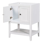 ZUN 24" Bathroom Vanity Base Only, Soild Wood Frame, Bathroom Storage Cabinet with Doors and Open Shelf, WF287735AAK
