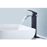 ZUN Waterfall Spout Single Handle Bathroom Sink Faucet W2287P154594