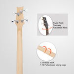 ZUN 44 Inch GIB 4 String H-H Pickup Laurel Wood Fingerboard Electric Bass 31608451