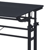 ZUN Techni Mobili Rolling Writing Desk with Height Adjustable Desktop and Moveable Shelf, Black RTA-3800SU-BK