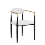 ZUN Boucle Fabric Armrest Dining chair W2101128523
