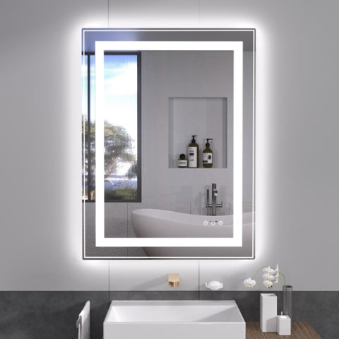 ZUN LED Mirror for Bathroom 24x32 with Lights, Anti-Fog, Dimmable, Backlit + Front Lit, Lighted Bathroom W1083142299