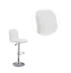 ZUN Adjustable stool Chair White Faux Leather Clean Lines Seat Chrome Base Modern Set of 2 Chairs / B011P151352