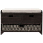 ZUN TREXM Storage Bench with Removable Basket and 2 Drawers, Fully Assembled Shoe Bench with Removable WF199578AAB