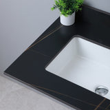ZUN Montary 31inch sintered stone bathroom vanity top black gold color with undermount ceramic sink and W509128642