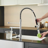 ZUN Commercial Kitchen Faucet with Pull Down Sprayer, Single Handle Single Lever Kitchen Sink Faucet W1932P155964