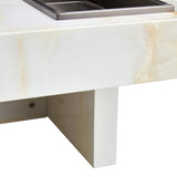 ZUN A modern and practical coffee table with imitation marble patterns, made MDF material. The fusion W1151119881