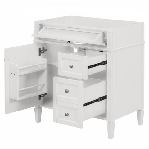 ZUN 30'' Bathroom Vanity without Top Sink, Modern Bathroom Storage Cabinet with 2s and a Tip-out WF316721AAK