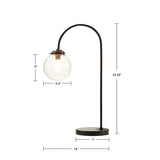 ZUN Arched Metal Table Lamp with Glass Globe Bulb B03596574