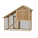 ZUN 55" L 2-Tier Wooden Rabbit Hutch Bunny Cage Small Animal House with Ramp, Waterproof Roof, Removable W219106311