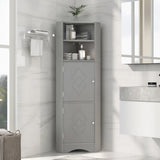 ZUN Tall Bathroom Corner Cabinet, Freestanding Storage Cabinet with Doors and Adjustable Shelves, MDF WF293800AAG