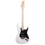 ZUN ST Stylish Electric Guitar with Black Pickguard White 27265449