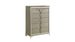 ZUN Samantha Modern Style 5-Drawer Chest Made with Wood & Mirrored Drawer Handles B009130149