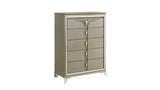 ZUN Samantha Modern Style 5-Drawer Chest Made with Wood & Mirrored Drawer Handles B009130149